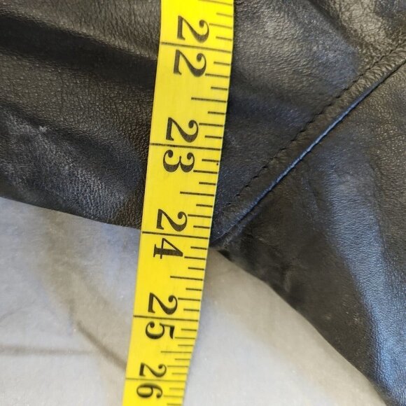 Vintage Virginia Slims V Wear Black Real Leather Moto Biker Jacket Size Large - Picture 8 of 9